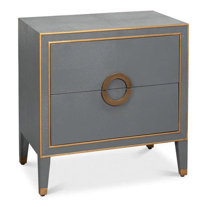Sarreid Gabriella Embossed Shagreen Grey Night Stand