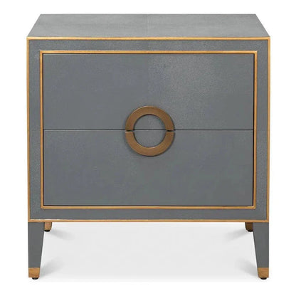Sarreid Gabriella Embossed Shagreen Grey Night Stand