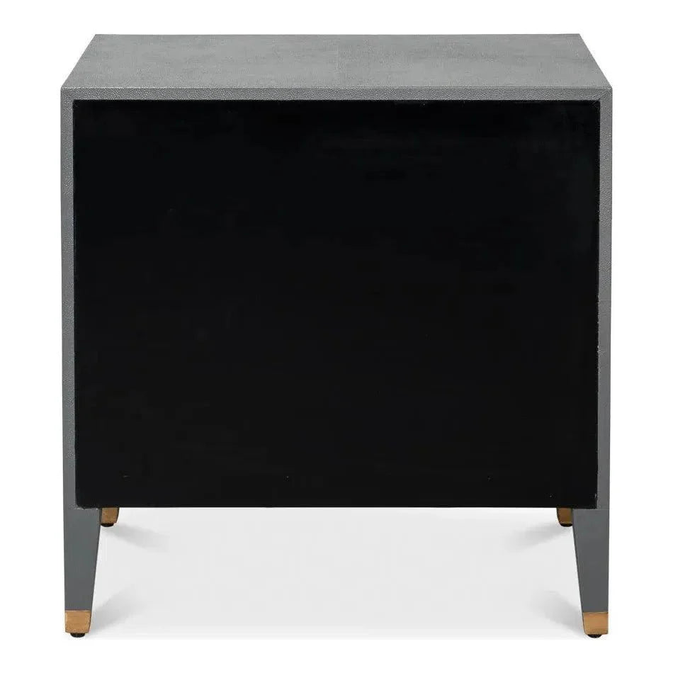 Sarreid Gabriella Embossed Shagreen Grey Night Stand