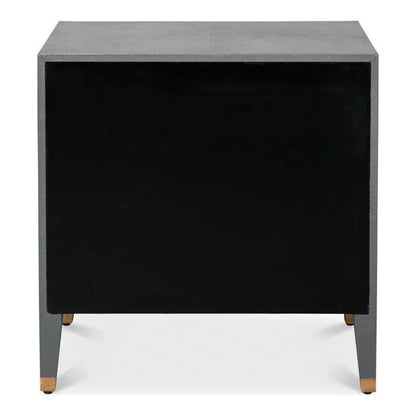 Sarreid Gabriella Embossed Shagreen Grey Night Stand