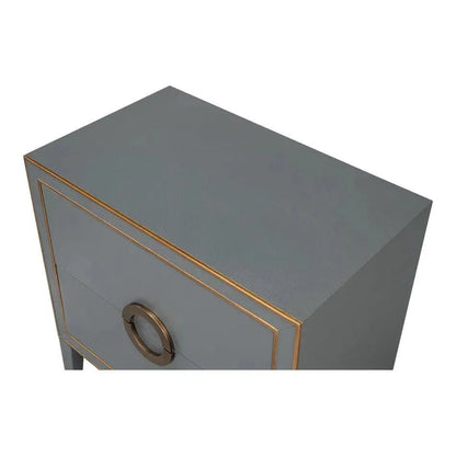 Sarreid Gabriella Embossed Shagreen Grey Night Stand