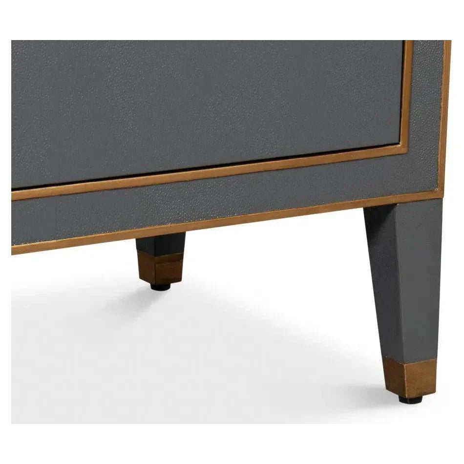 Sarreid Gabriella Embossed Shagreen Grey Night Stand
