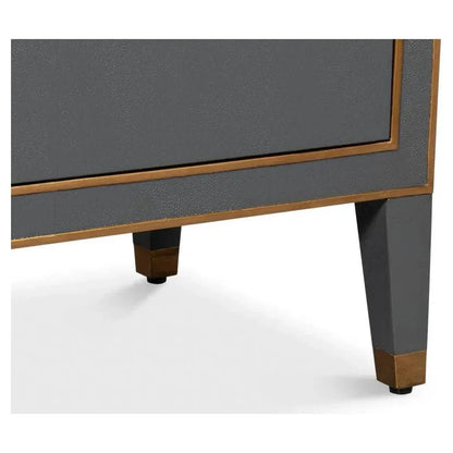 Sarreid Gabriella Embossed Shagreen Grey Night Stand