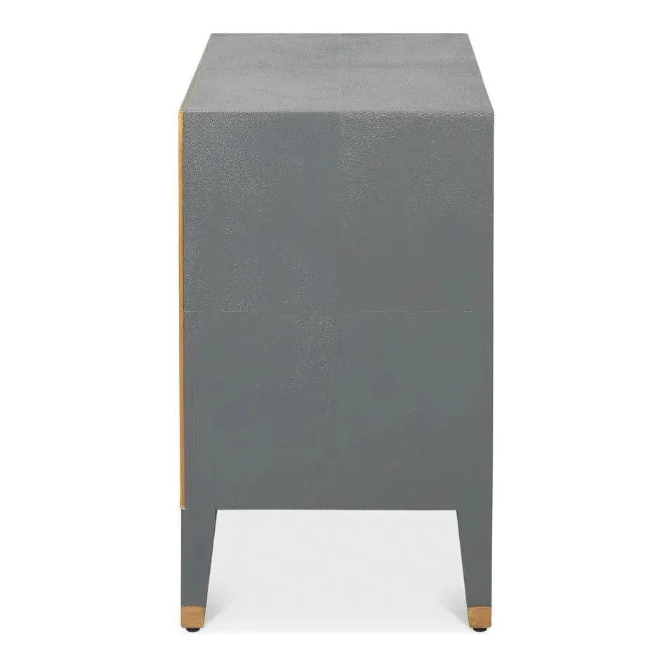 Sarreid Gabriella Embossed Shagreen Grey Night Stand