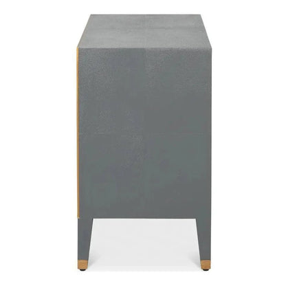 Sarreid Gabriella Embossed Shagreen Grey Night Stand