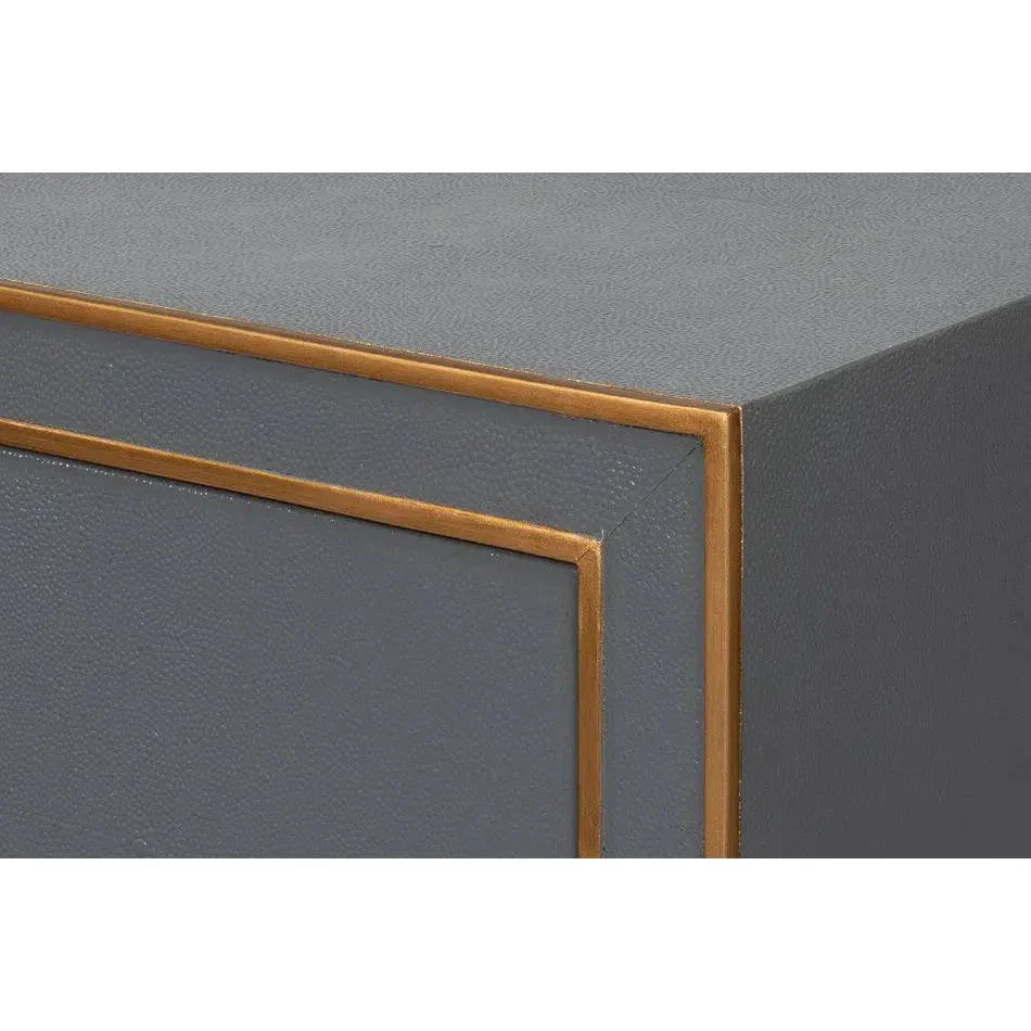 Sarreid Gabriella Embossed Shagreen Grey Night Stand