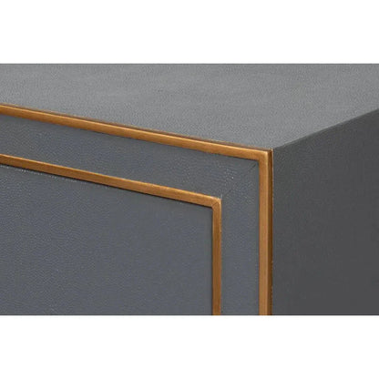 Sarreid Gabriella Embossed Shagreen Grey Night Stand