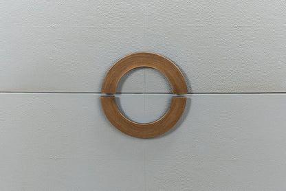 Gabriella Grey Shagreen Leather Nightstand - LOOMLAN - Sarreid - Nightstands