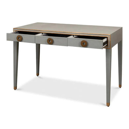 Gabriella Shagreen Desk Table Storm Grey - LOOMLAN - Sarreid - Home Office Desks