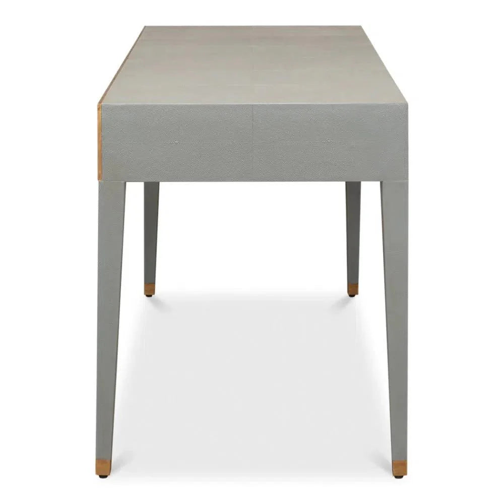 Gabriella Shagreen Desk Table Storm Grey - LOOMLAN - Sarreid - Home Office Desks