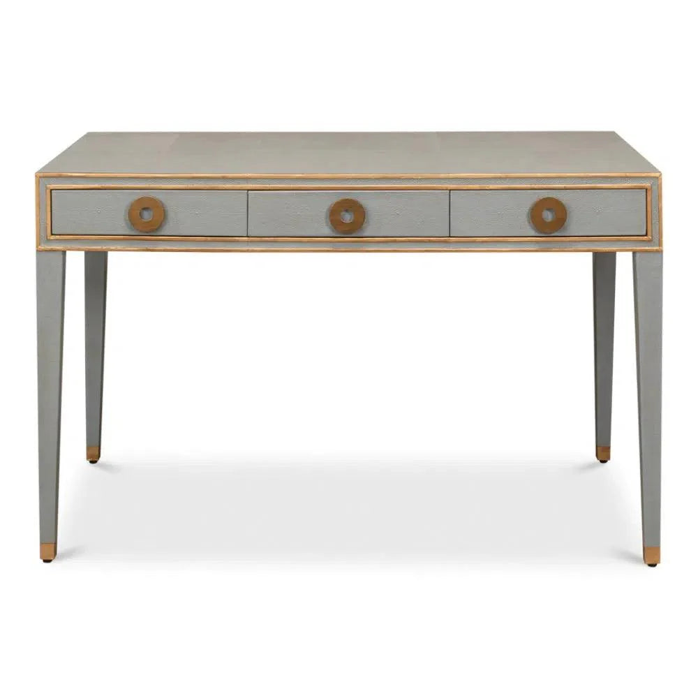 Gabriella Shagreen Desk Table Storm Grey - LOOMLAN - Sarreid - Home Office Desks