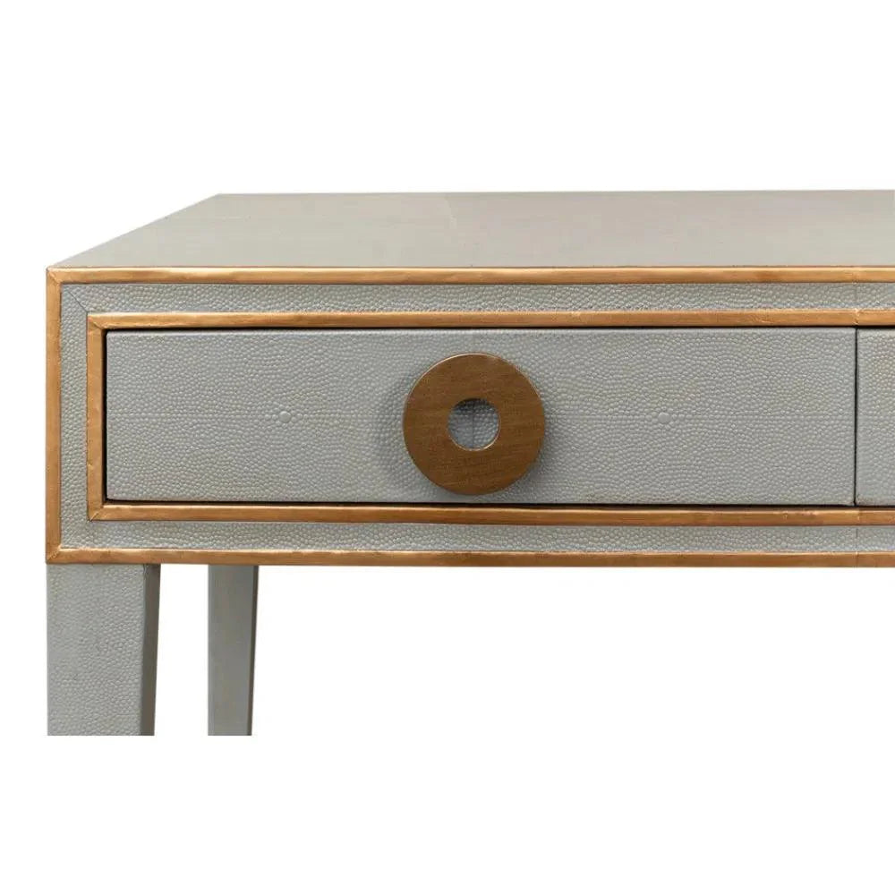 Gabriella Shagreen Desk Table Storm Grey - LOOMLAN - Sarreid - Home Office Desks
