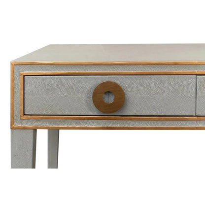 Gabriella Shagreen Desk Table Storm Grey - LOOMLAN - Sarreid - Home Office Desks