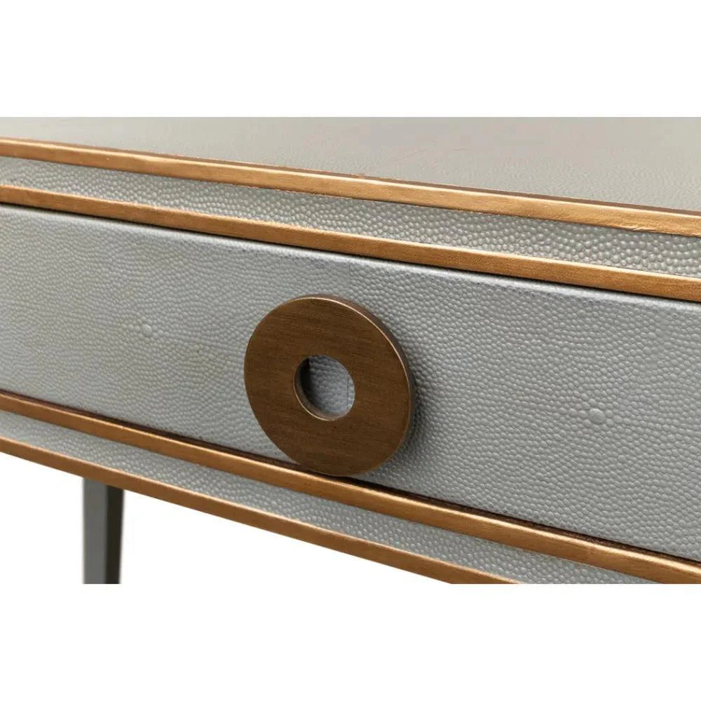 Gabriella Shagreen Desk Table Storm Grey - LOOMLAN - Sarreid - Home Office Desks