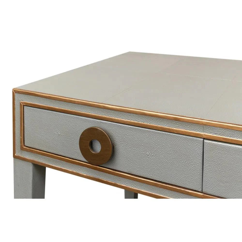 Gabriella Shagreen Desk Table Storm Grey - LOOMLAN - Sarreid - Home Office Desks