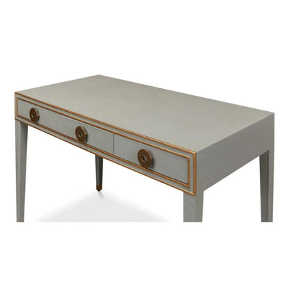 Gabriella Shagreen Desk Table Storm Grey - LOOMLAN - Sarreid - Home Office Desks