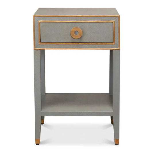 Sarreid Gabriella Shagreen Nightstand Storm Grey
