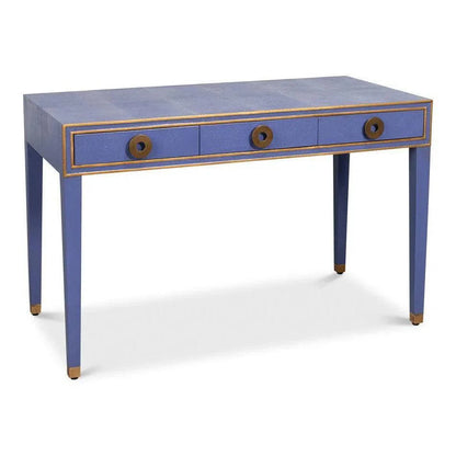 Sarreid Gabriella Shagreen & Wood Blue Rectangular Desk/Table