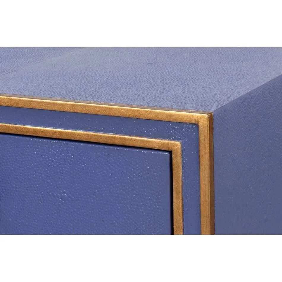 Sarreid Gabriella Shagreen & Wood Blue Rectangular Desk/Table