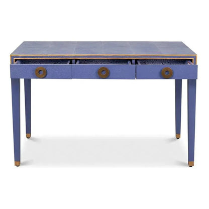 Sarreid Gabriella Shagreen & Wood Blue Rectangular Desk/Table