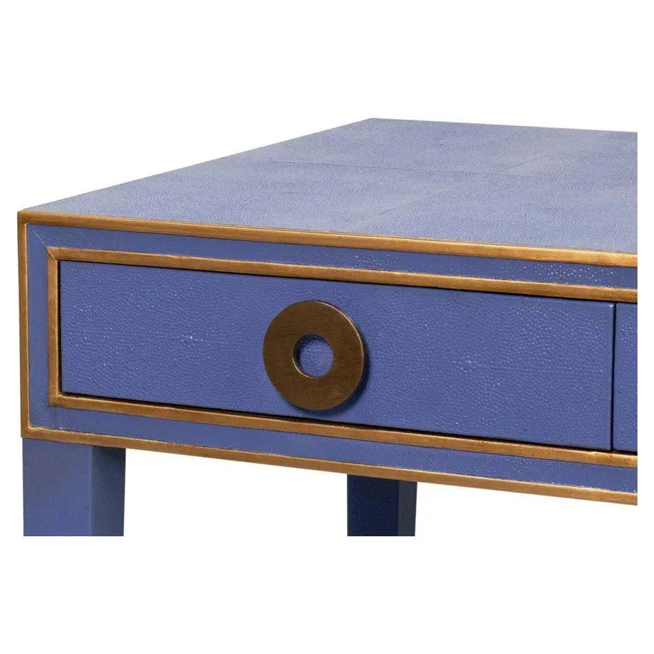 Sarreid Gabriella Shagreen & Wood Blue Rectangular Desk/Table