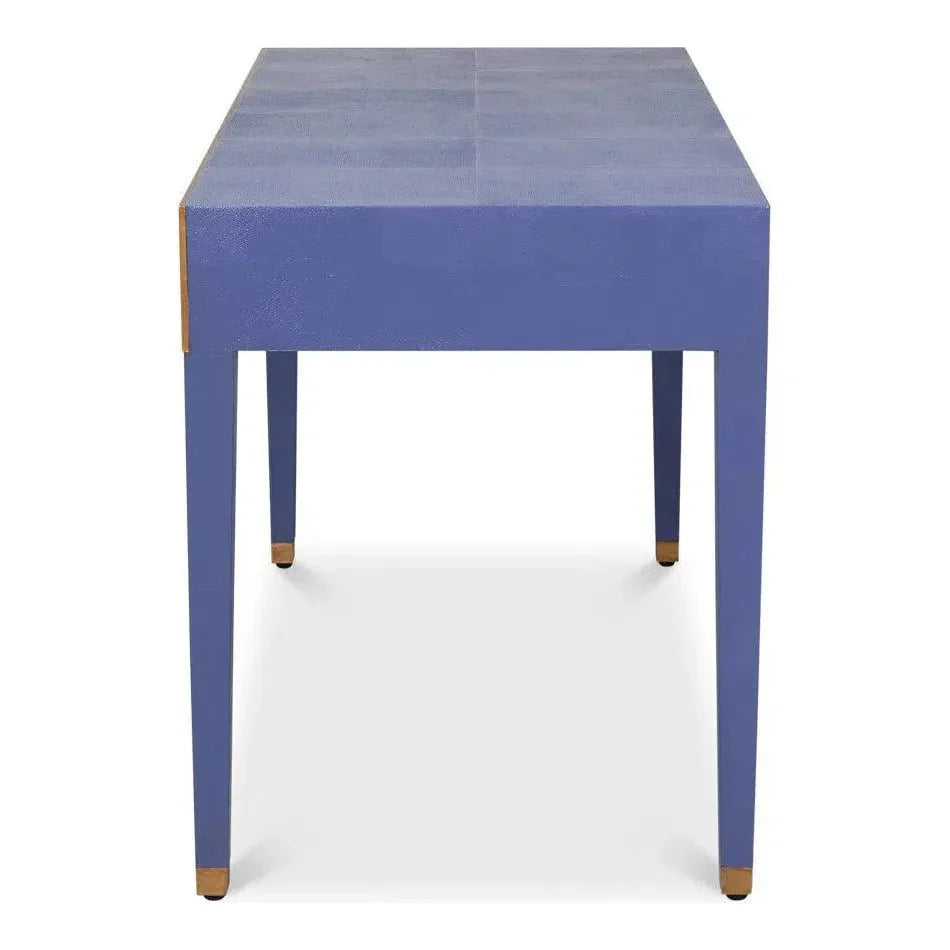 Sarreid Gabriella Shagreen & Wood Blue Rectangular Desk/Table