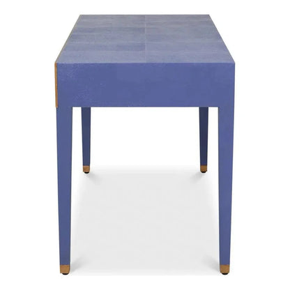Sarreid Gabriella Shagreen & Wood Blue Rectangular Desk/Table