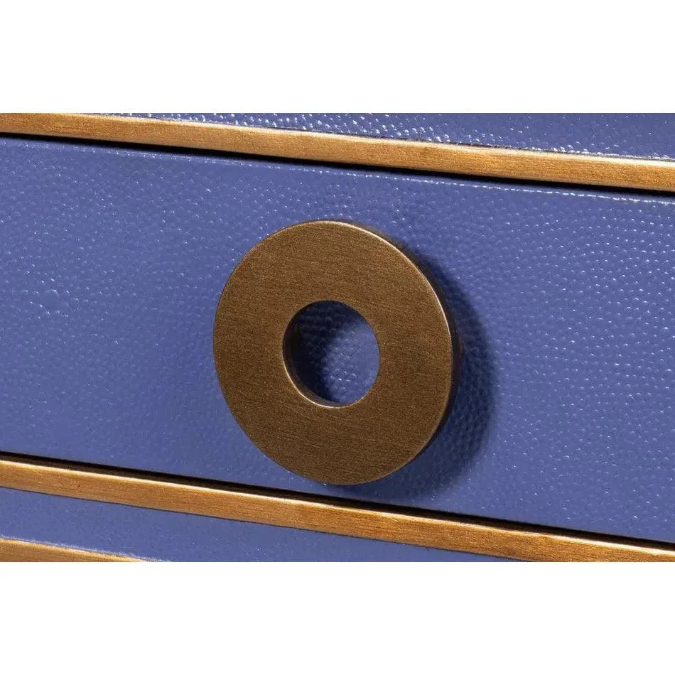 Sarreid Gabriella Shagreen & Wood Blue Rectangular Desk/Table