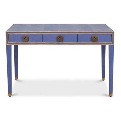 Sarreid Gabriella Shagreen & Wood Blue Rectangular Desk/Table