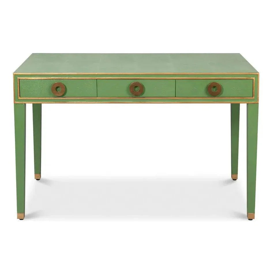 Sarreid Gabriella Shagreen & Wood Green Rectangular Desk/Table