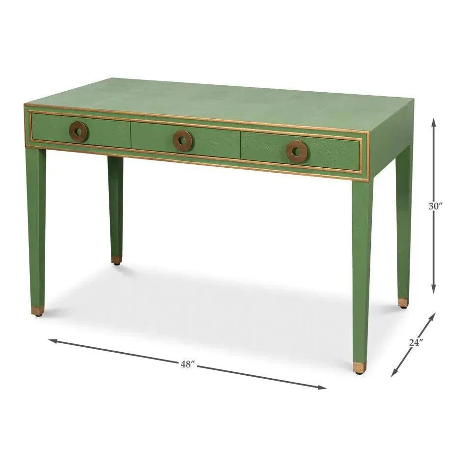 Sarreid Gabriella Shagreen & Wood Green Rectangular Desk/Table