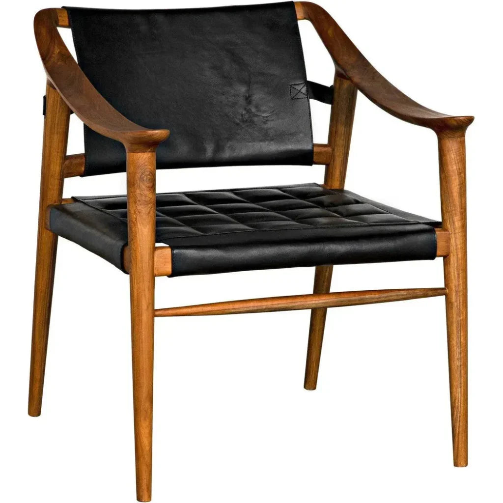 Noir Garibaldi Black Leather Chair