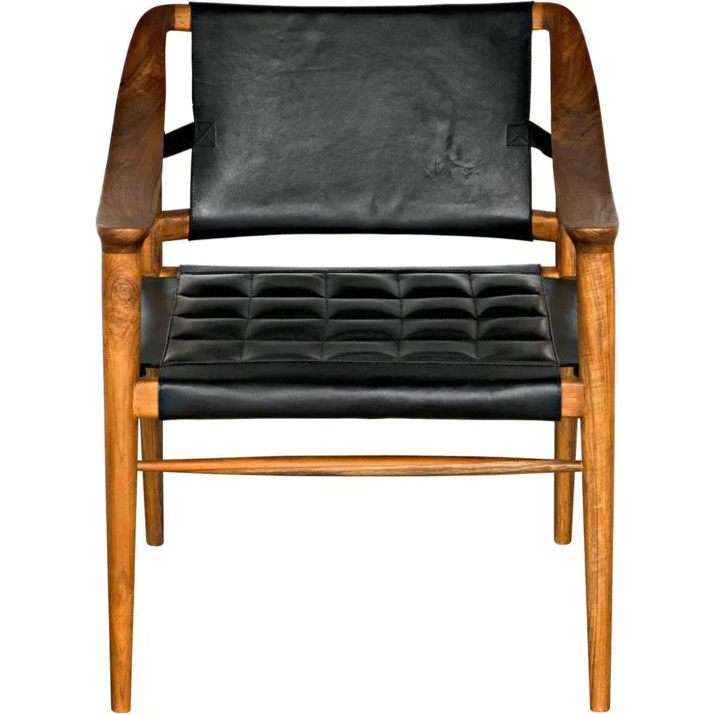 Noir Garibaldi Black Leather Chair