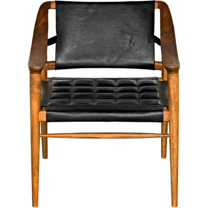 Noir Garibaldi Black Leather Chair