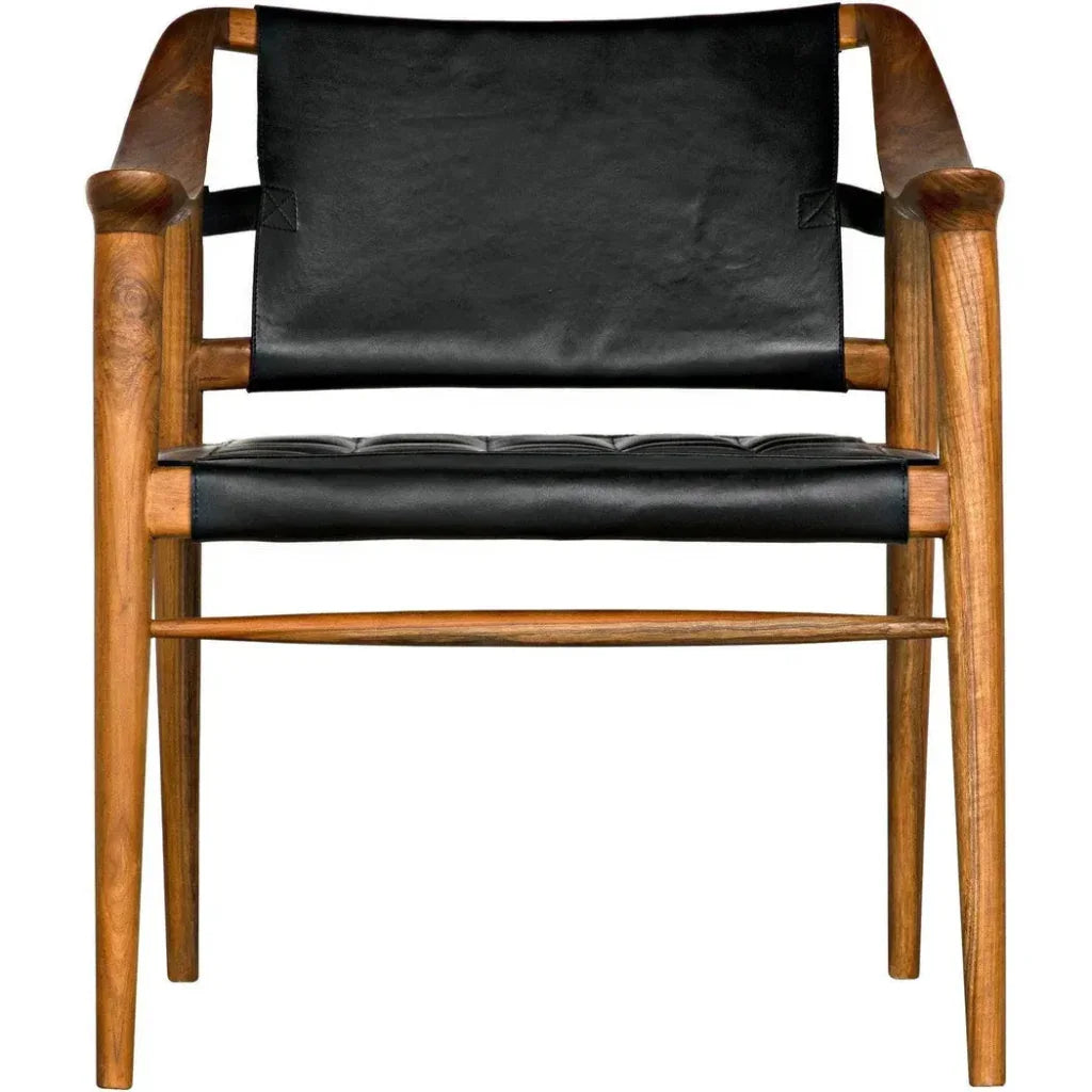 Noir Garibaldi Black Leather Chair