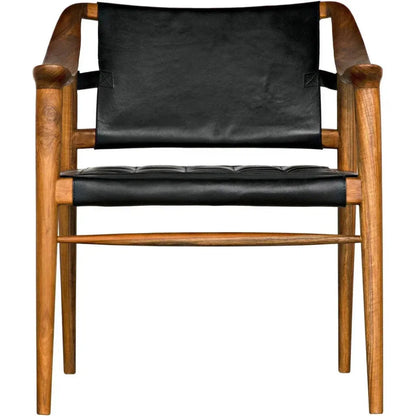 Noir Garibaldi Black Leather Chair