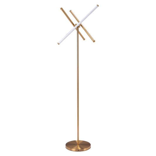 Garza Floor Lamp Brass - Sideboards and Things Accents_Brass, Brand_Zuo Modern, Color_Gold, Depth_20-30, Features_Adjustable, Finish_Polished, Height_60-70, Materials_Metal, Metal Type_Steel, Product Type_Floor Lamp, Width_20-30