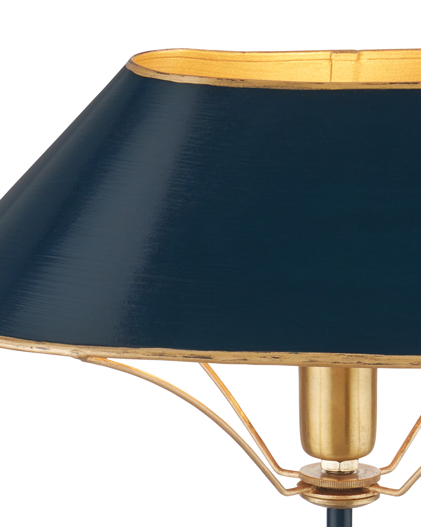 Daphne Iron and Wood Navy Blue Table Lamp