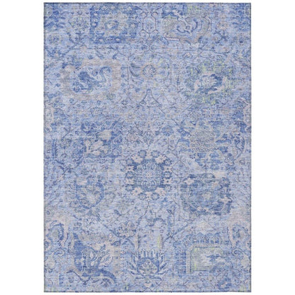 LOOMLAN Rugs Geneva Blue Washable Indoor-Outdoor Rug