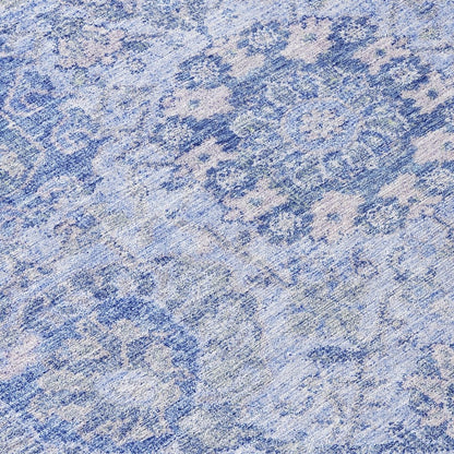 LOOMLAN Rugs Geneva Blue Washable Indoor-Outdoor Rug