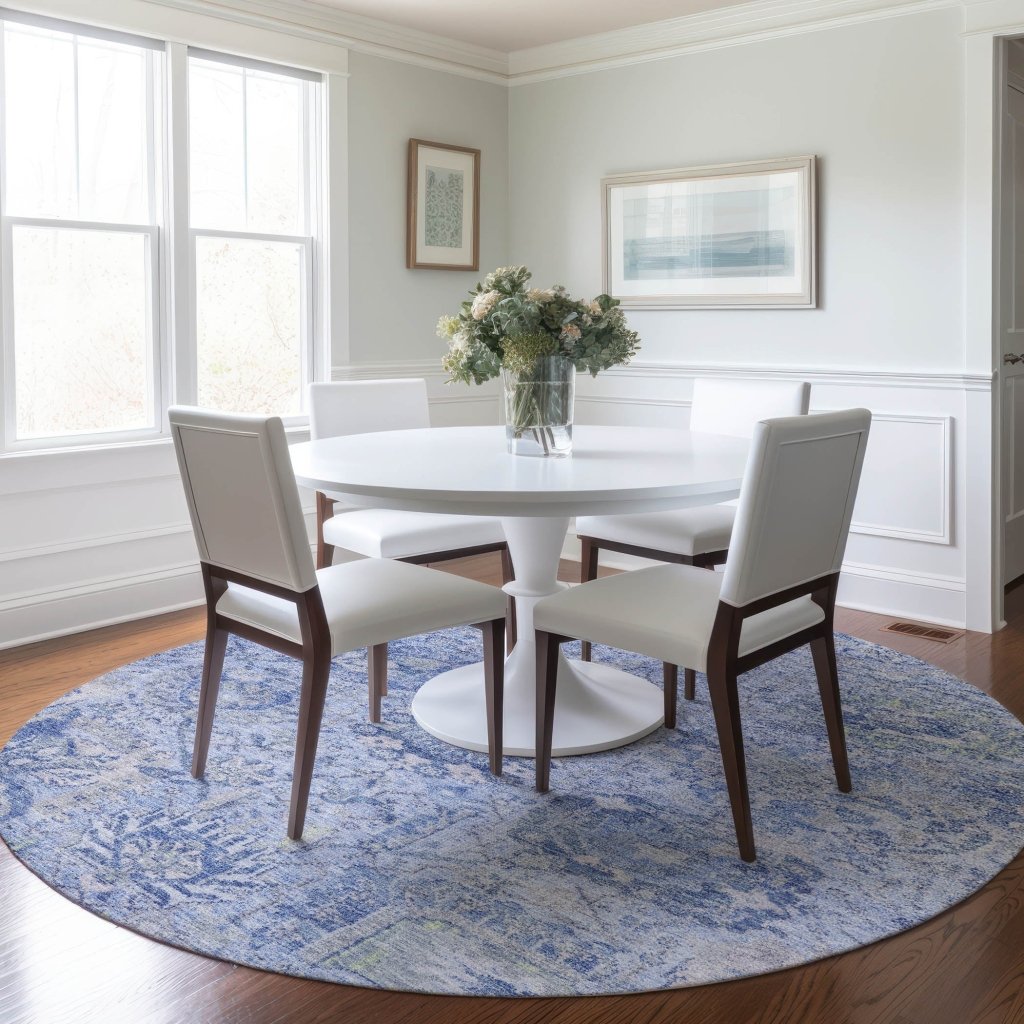 LOOMLAN Rugs Geneva Blue Washable Indoor-Outdoor Rug