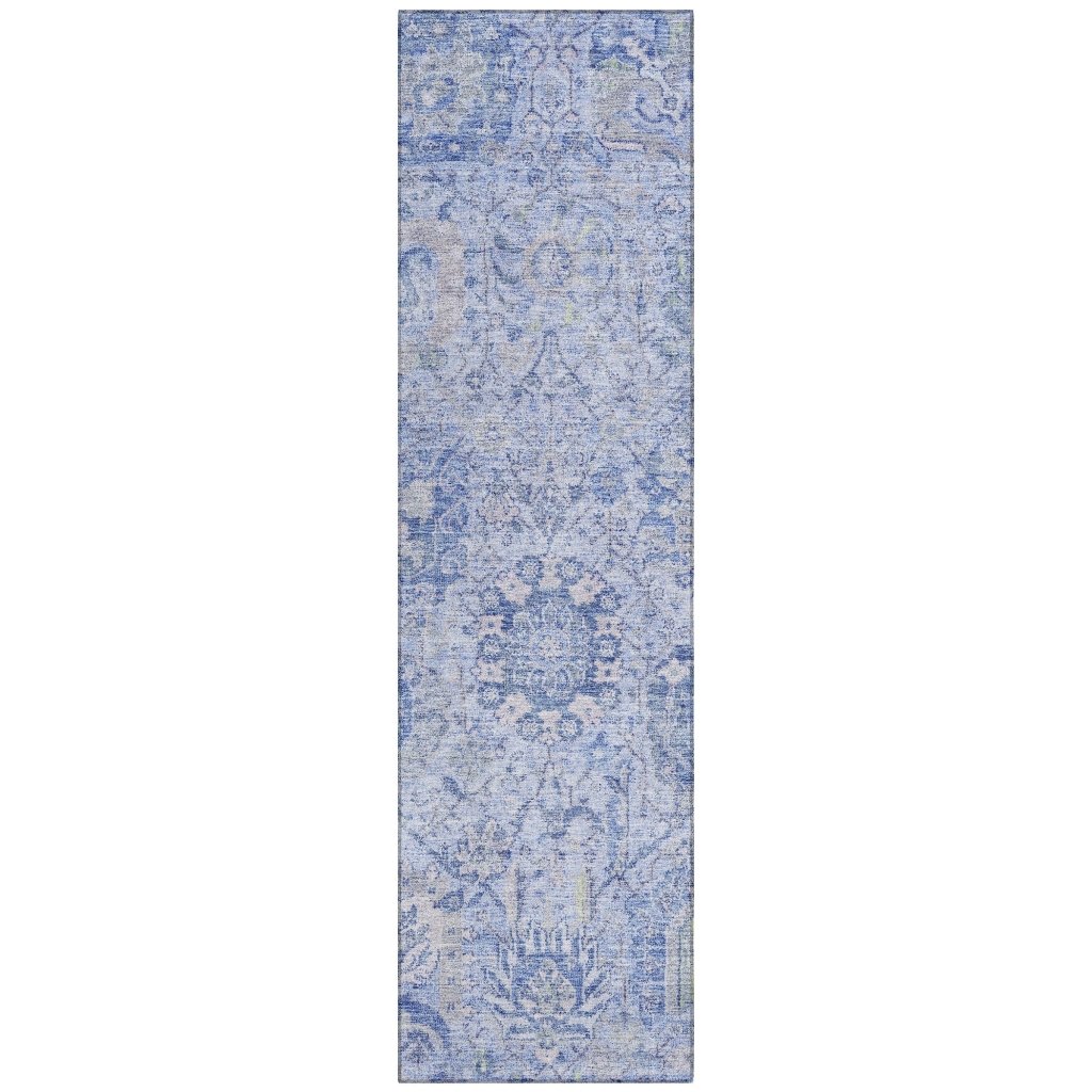 LOOMLAN Rugs Geneva Blue Washable Indoor-Outdoor Rug