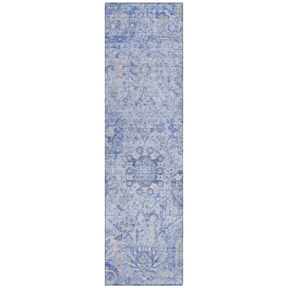 LOOMLAN Rugs Geneva Blue Washable Indoor-Outdoor Rug