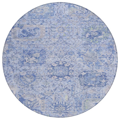 LOOMLAN Rugs Geneva Blue Washable Indoor-Outdoor Rug