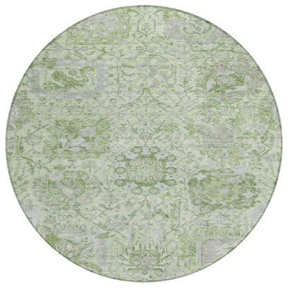 LOOMLAN Rugs Geneva Green Washable Indoor-Outdoor Rug