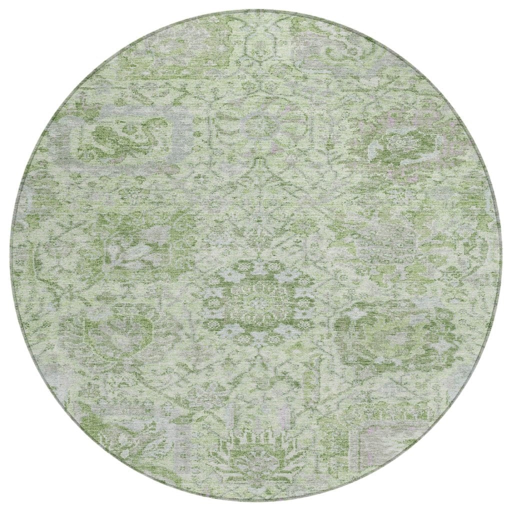 LOOMLAN Rugs Geneva Green Washable Indoor-Outdoor Rug