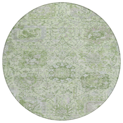 LOOMLAN Rugs Geneva Green Washable Indoor-Outdoor Rug