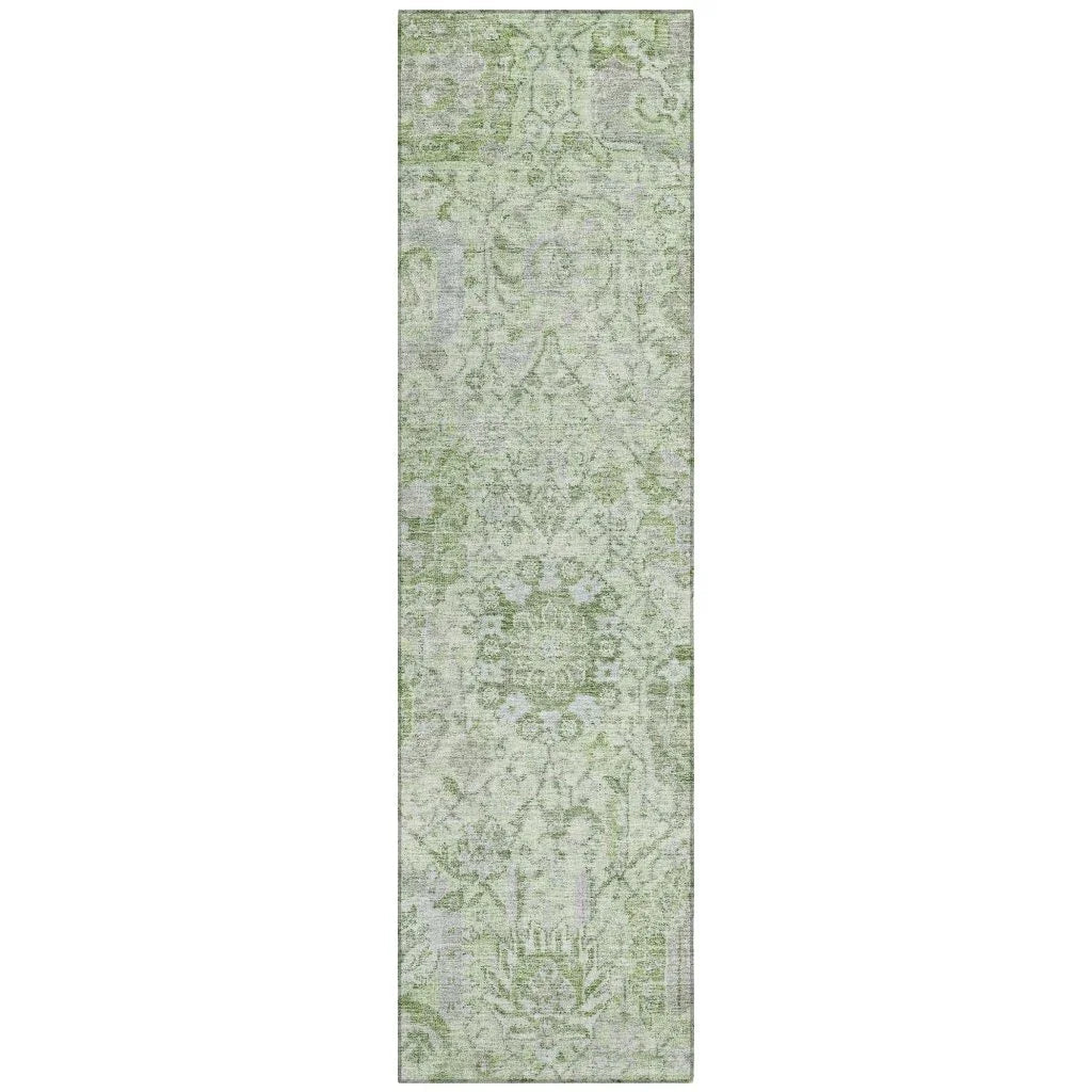 LOOMLAN Rugs Geneva Green Washable Indoor-Outdoor Rug