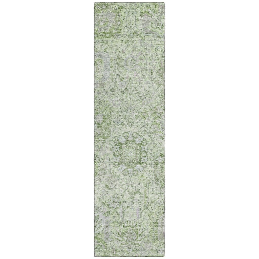 LOOMLAN Rugs Geneva Green Washable Indoor-Outdoor Rug