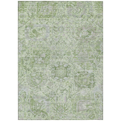 LOOMLAN Rugs Geneva Green Washable Indoor-Outdoor Rug